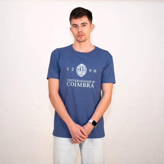 T-Shirt com Logotipo da Universidade de Coimbra Azul